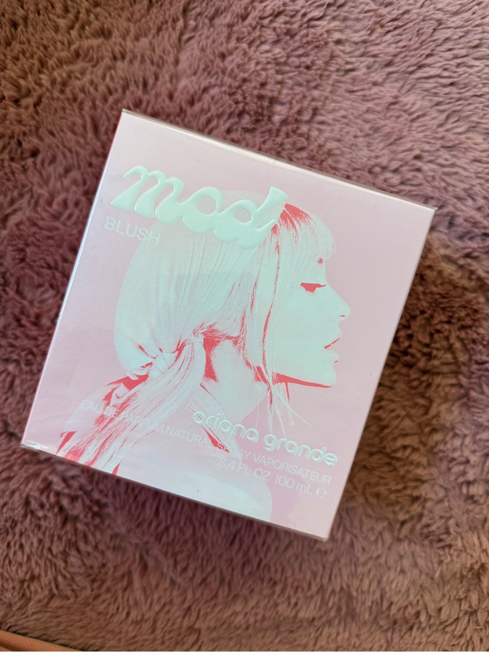 Ariana Grande Mood Blush Fragrance Box - Soft Pink with Iridescent Accents